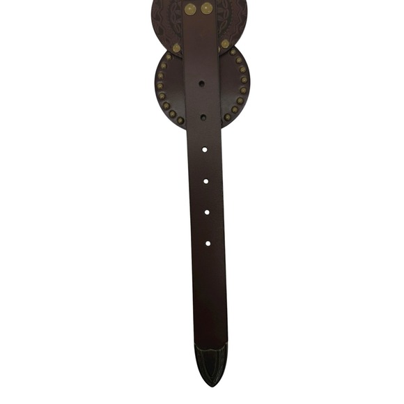 Lucky Brand Women\'s Size‎ Small Studded Genuine Leather Brown Festival Belt NWT main image 4